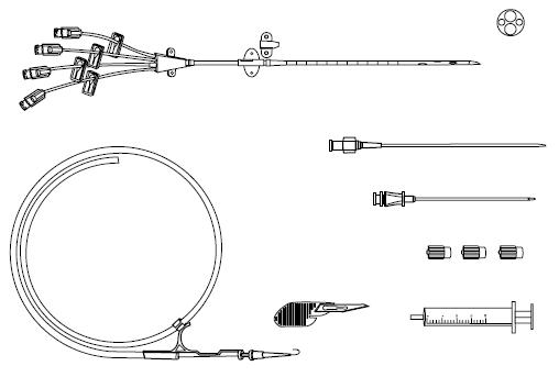 Набір 4-х канального центрального венозного катетеру 8.5 Fr x 20 см